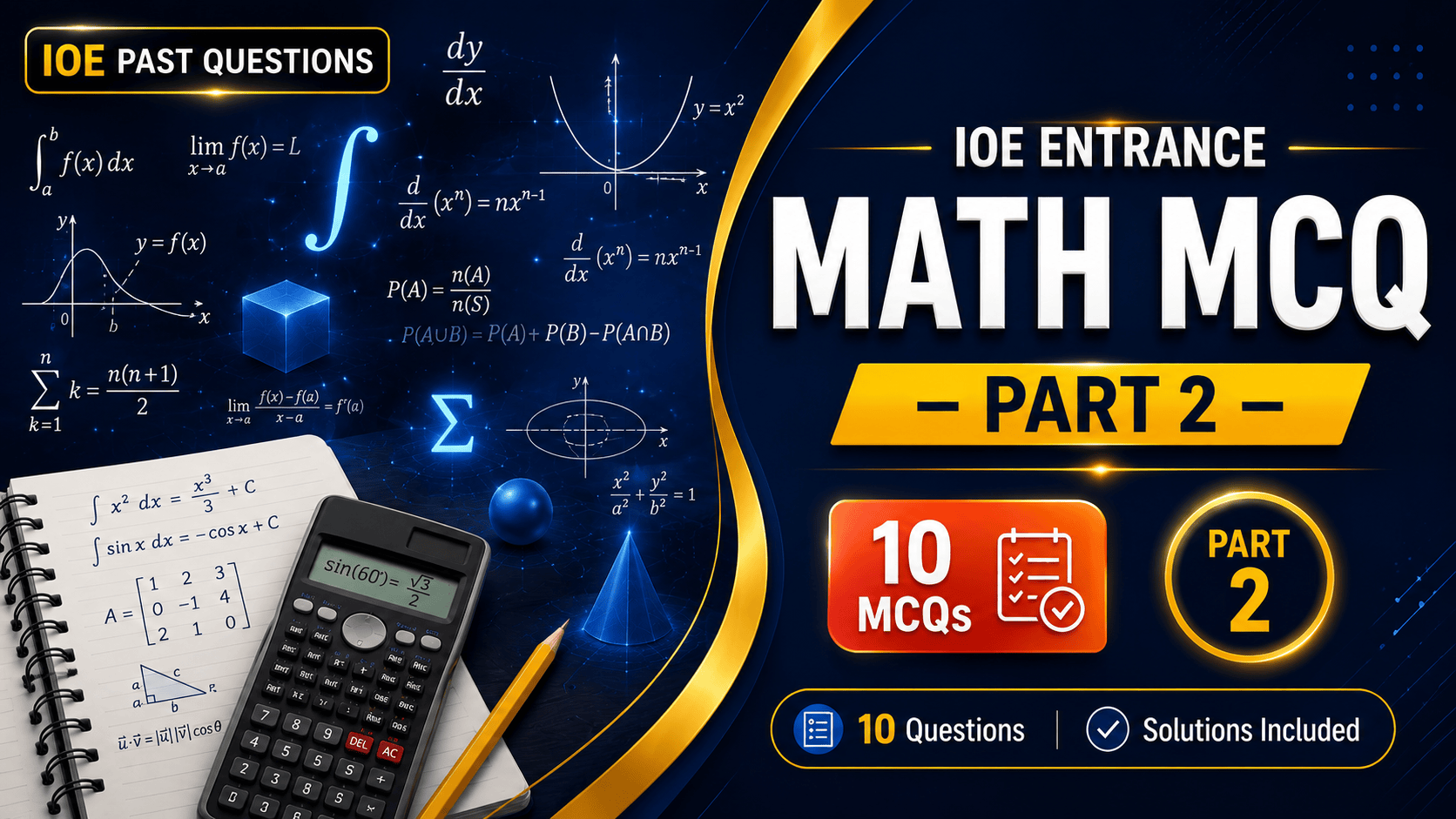 Veedhyapeeth article banner IOE Entrance Math Past Questions 10 MCQs with Solutions Part 2