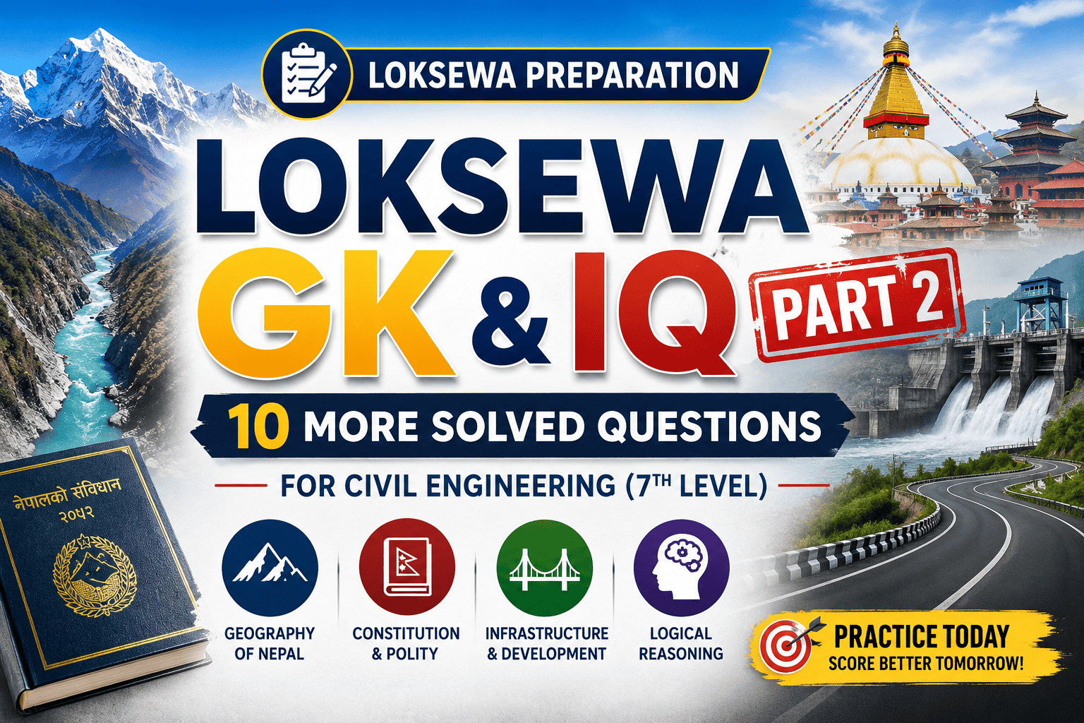 Veedhyapeeth article banner Loksewa GK and IQ Questions with Answers Part 2 – Civil Engineering 7th Level